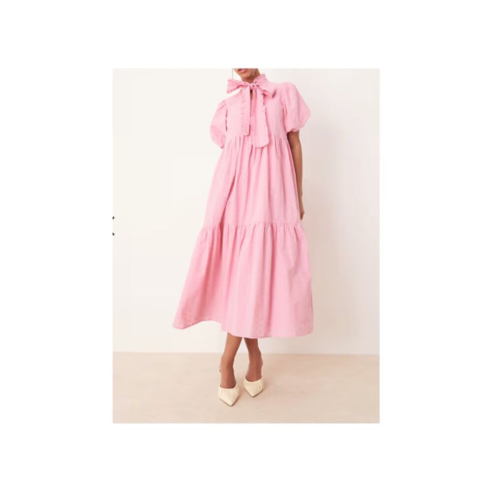 Sister Jane bow midi dress in raspberry pink